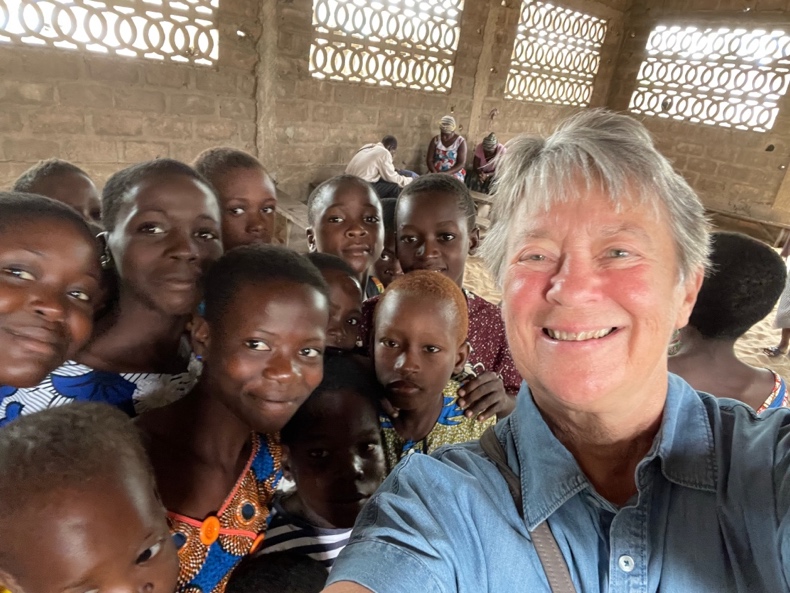 Barbara England and Children in Benin