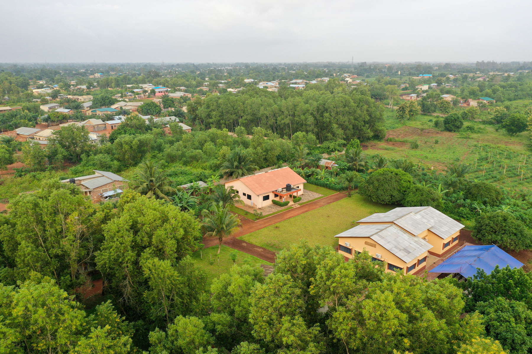 Drone footage of campus.